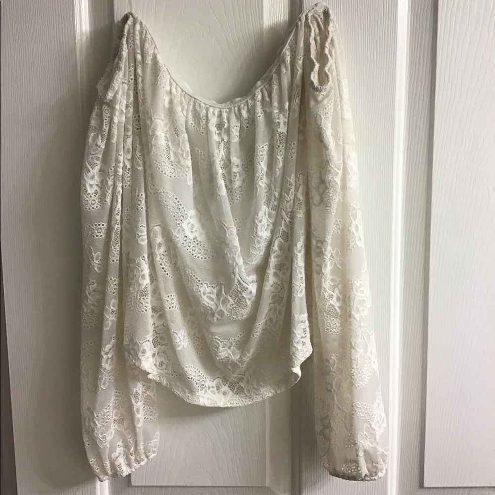 Lace off the shoulders top